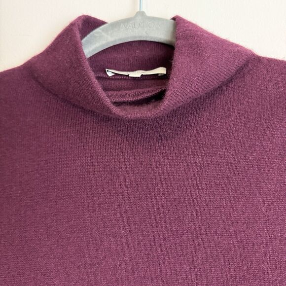 Vince Mock Turtleneck Wool & Cashmere Purple Sweater Women’s Size Small - Picture 3 of 13